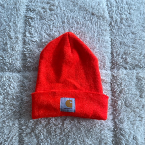 Carhartt Accessories Cathartt Beanie Neon Orange Used One Time